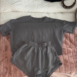 Daily Drills Gray Lounge Set. Size XS/S for both the shorts and shirt.